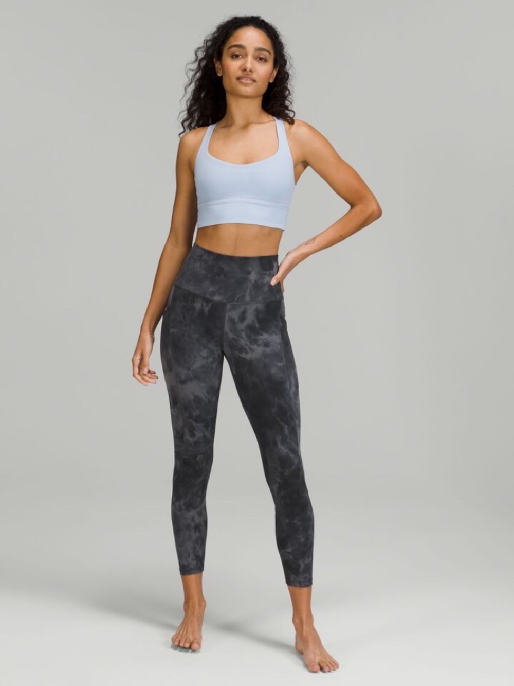 lululemon Align High-Rise Pant 25” Diamond Dye Pitch Grey Graphite Grey Size 8